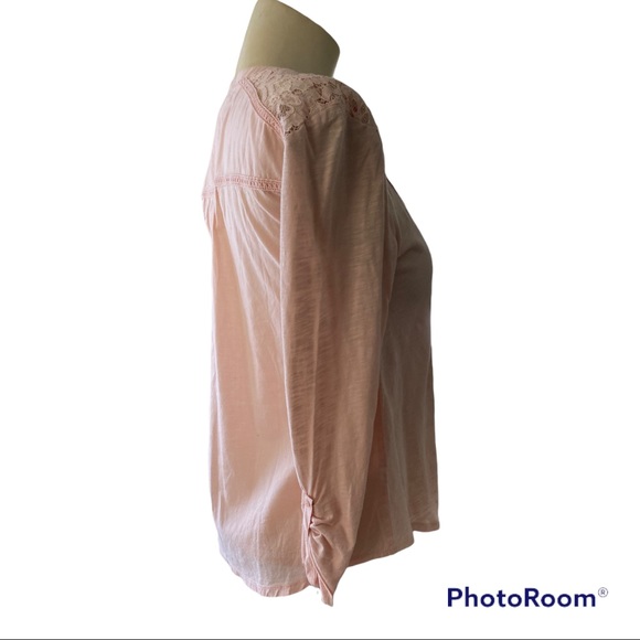 Anthropologie Meadow Rue Anona Tee Lace Henley. S - Picture 3 of 10